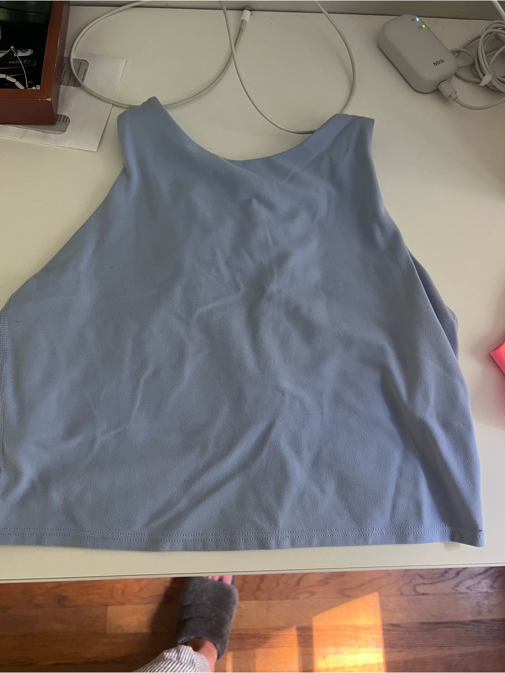 Athleta Light Blue Scoop Neck Tank Top